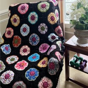 Colorful Crochet Throw Blanket